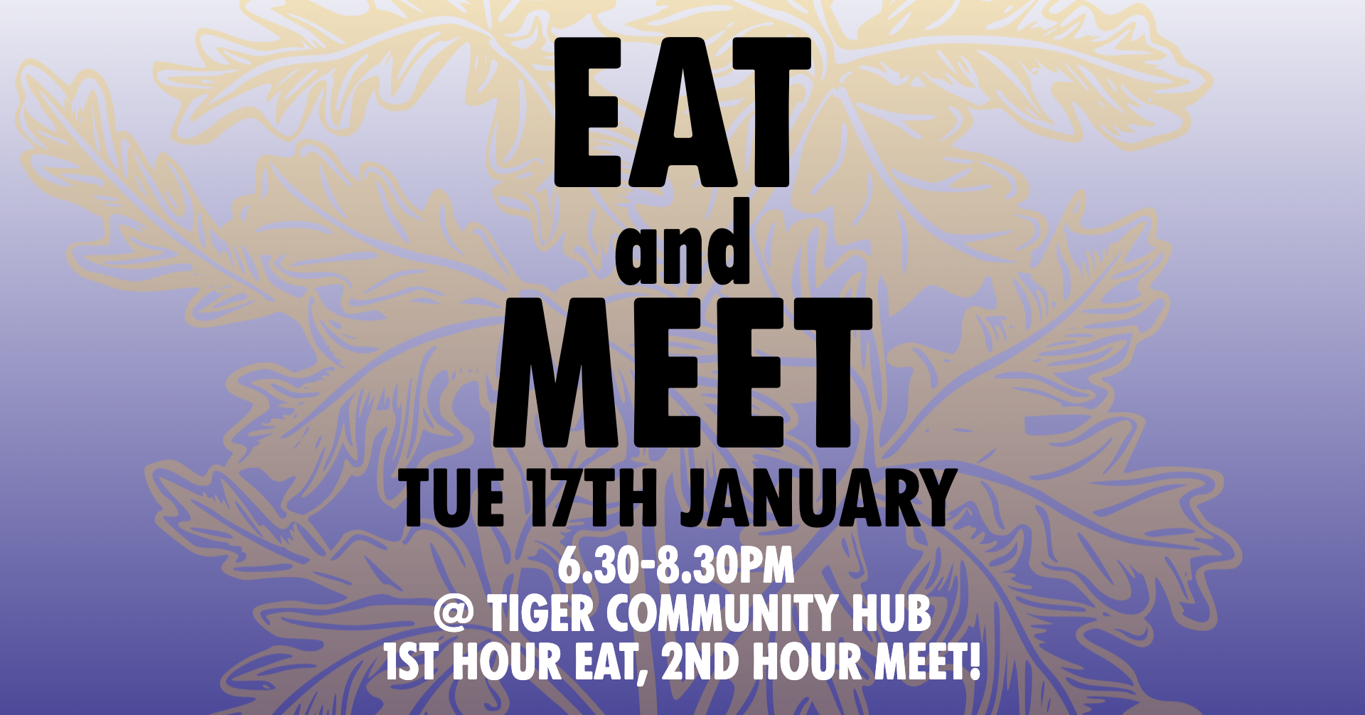purple Eat and Meet graphic